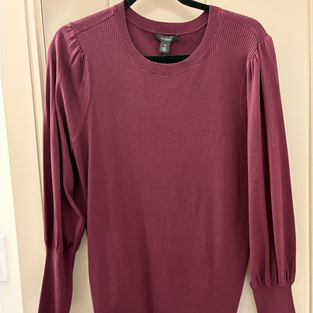 Halogen Burgundy Long Sleeve Sweater